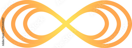 Infinity symbol creating endless orange gradient design