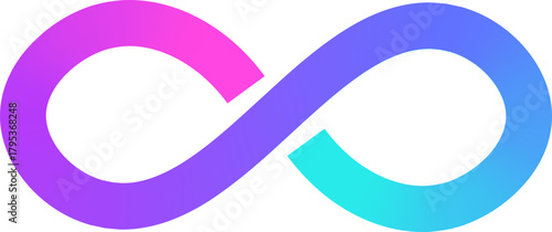 Gradient infinity symbol representing endless loop and connection