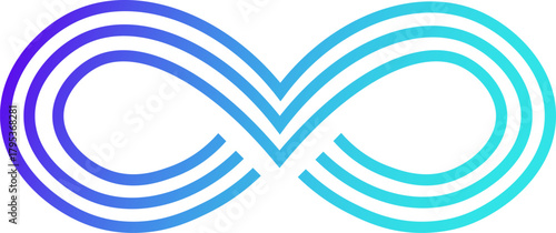 Infinity symbol gradient lines flowing concept