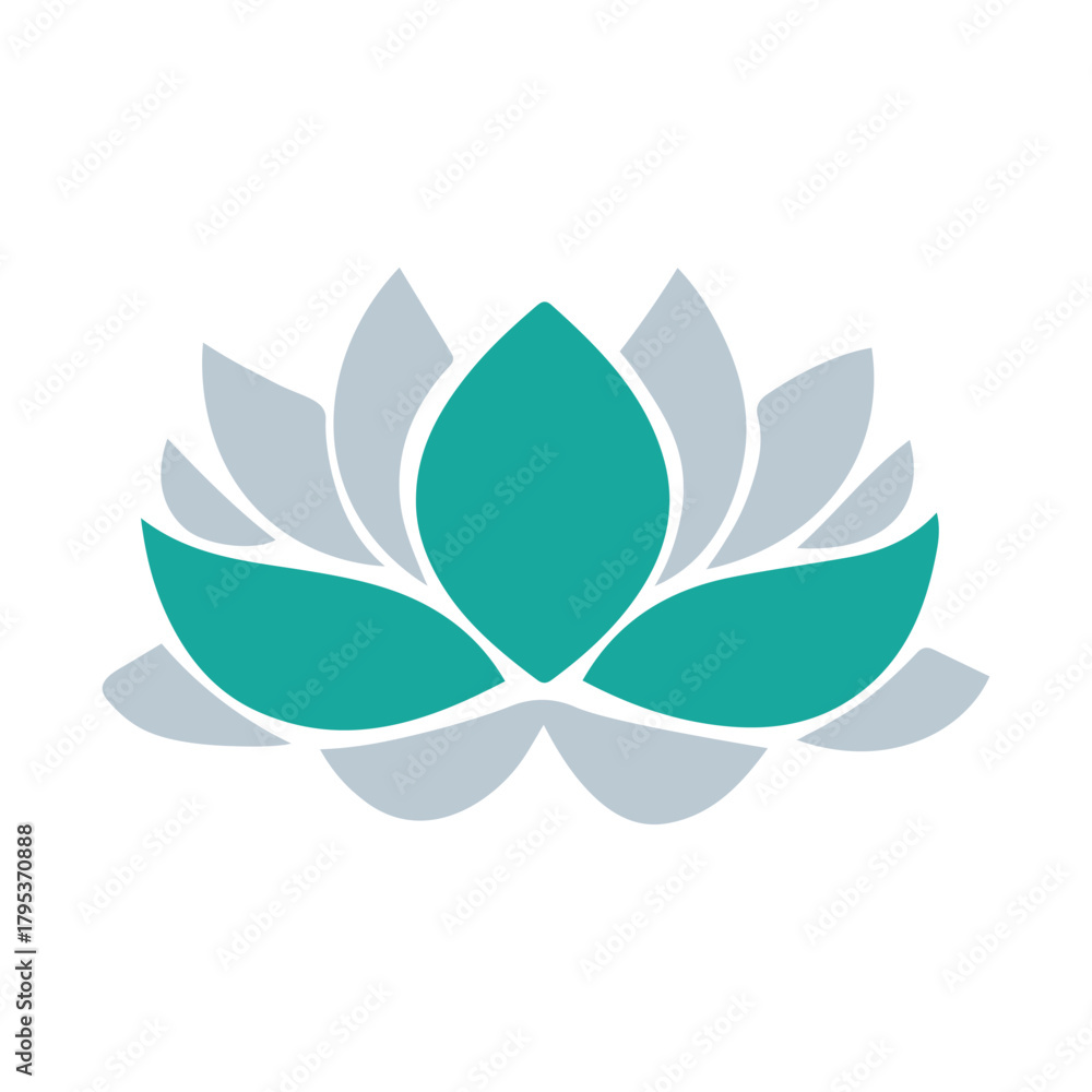 Obraz premium Minimal lotus flower symbol suited for wellness, spa, yoga, and calm nature-inspired branding.