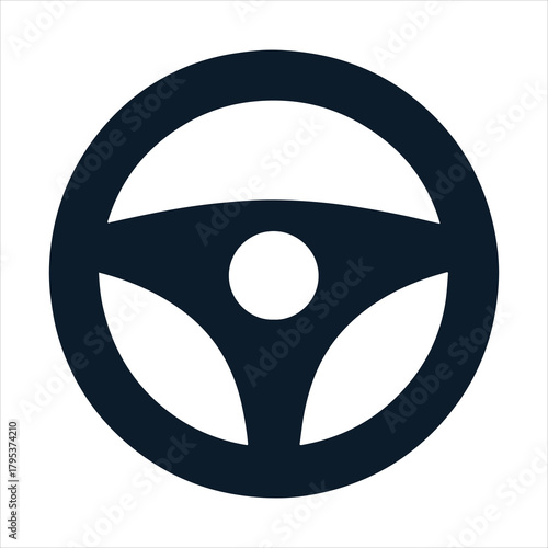 Steering wheel icon isolated on white background, symbol of driving Vector, illustration