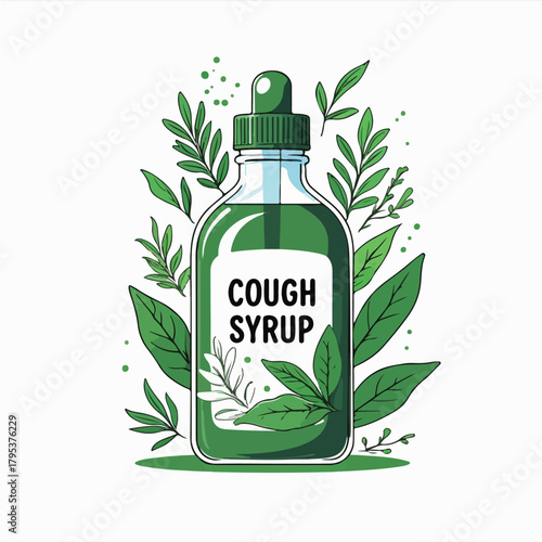 Herbal Cough Syrup Bottle