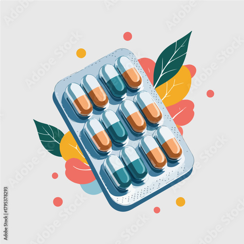 a blister pack with pain relief capsules