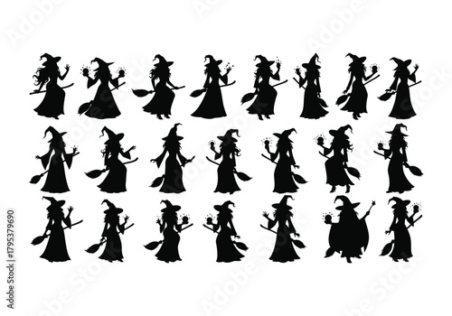 Witch silhouettes set
