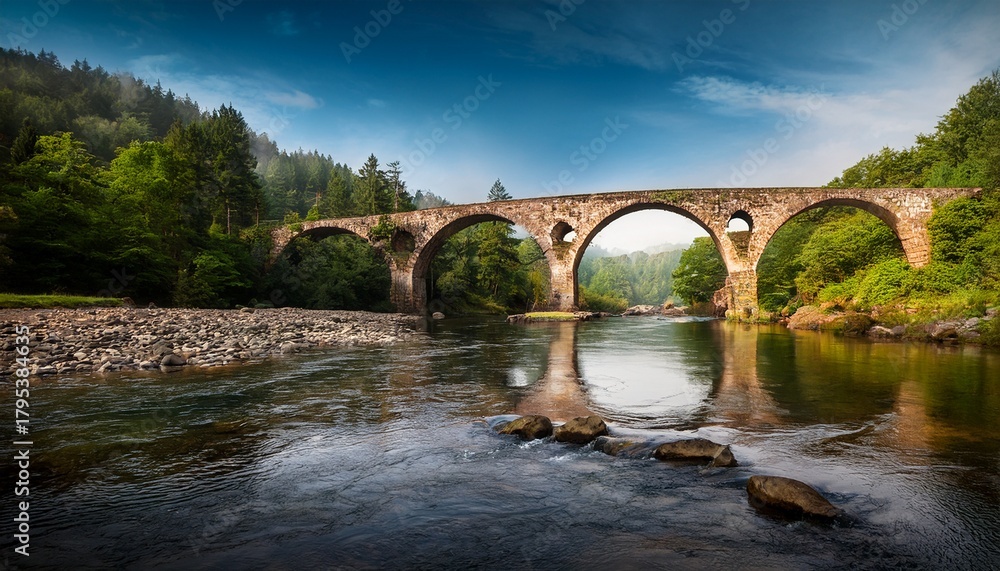 Fototapeta premium scenic arch bridge over river