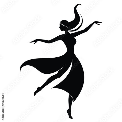 silhouette of a dancing girl