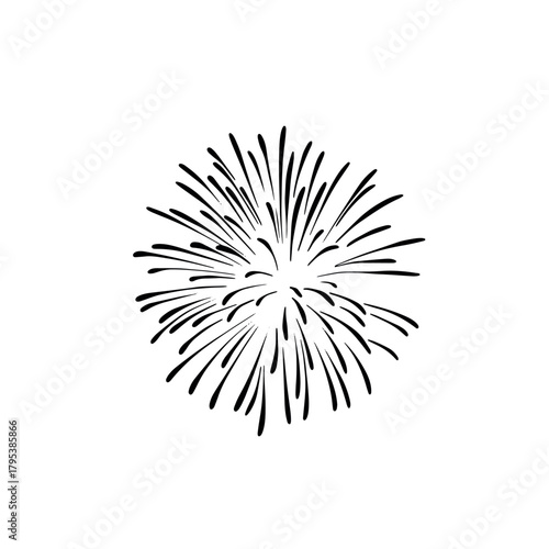 A firework illustration in black.