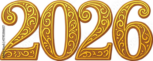 Red and Gold Intricate Swirl 2026