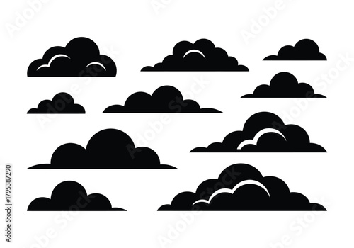Cloud vector icon set