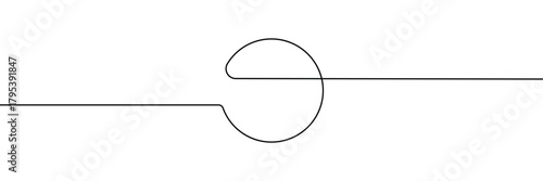 WebRound shape in continuous line art style in continuous line drawing style. Minimalist round shape sketch in black linear isolated on white background. Vector illustration .EPS 10 .