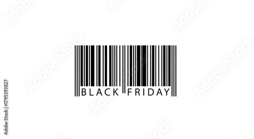 Vector barcode symbol with text indicating a major shopping event for promotional discounts and consumer savings opportunities