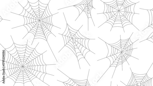 Intricate spiderwebs create a minimalist, modern pattern perfect for Halloween or spooky themed designs