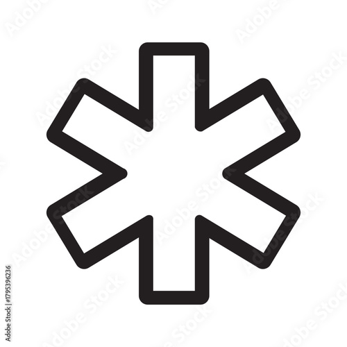 Star of Life Medical Symbol Outline Icon Vector