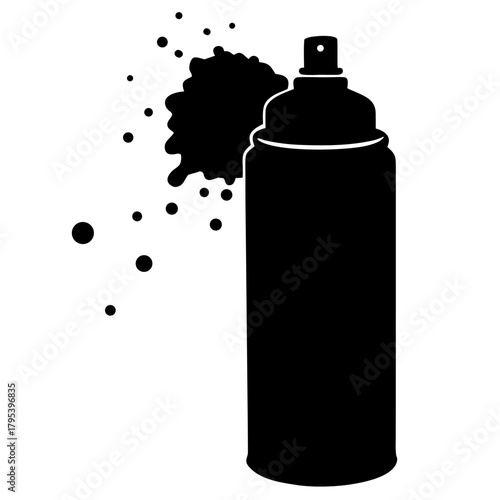 Spray paint can and spray bottle isolated on white background