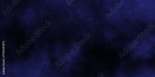 Demin Fog or smoke color isolated background for effect, text or copyspace. Blue and purple steam on a black background.