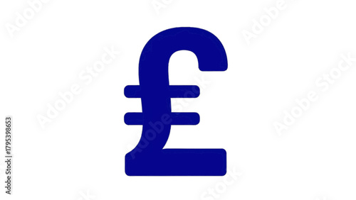 Vector illustration of blue pound sterling symbol on a transparent background