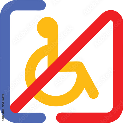No Disability Access Symbol Sign