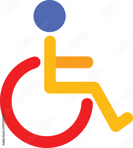 Accessibility symbol for disabled people providing universal access and inclusion to places services and information