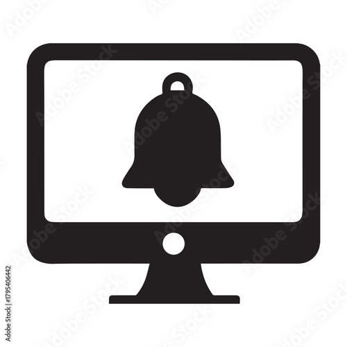 reminder with monitor silhouette icon