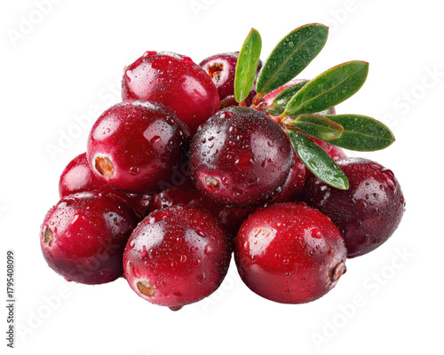 Harvesting fresh cranberries berry farm food outdoors isolated on transparent background