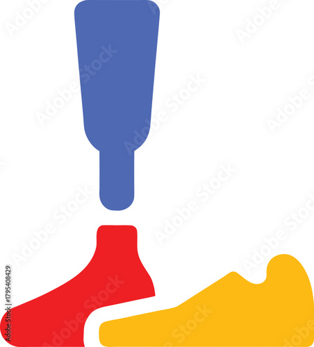 Colorful Vector Icon Representing Prosthetic Leg Mobility and Disability Support