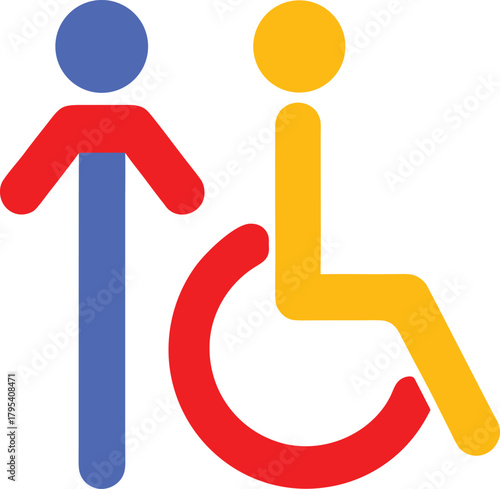 Universal Accessibility Sign Indicating Facilities for Disabled Persons and Wheelchair Users