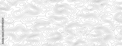 Abstract topographic lines pattern on white background.