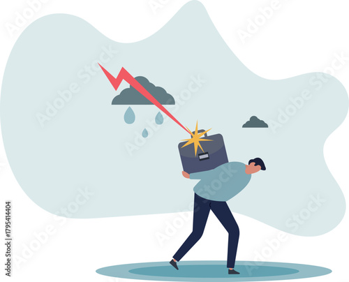 Having bad day, disappointed work, discourage or depression, failure feeling bad or difficulty, having problem and trouble concept.Life and employment of people.