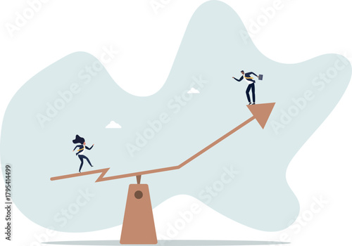 Investment stock market volatility, financial asset value going up and down or profit growth rising up concept.Life and employment of people.