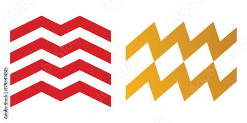 Abstract Zigzag Pattern in Red and Gold for Creative Backgrounds