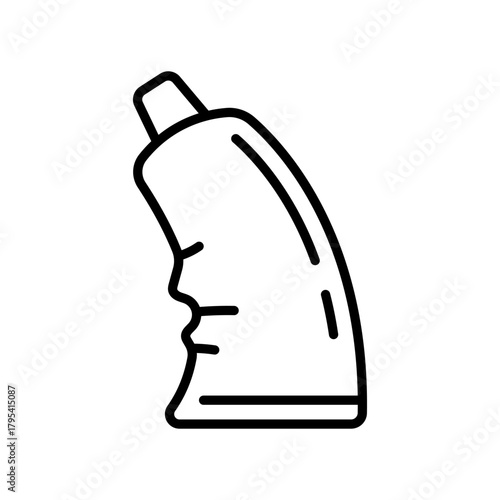 Tube icon. Black outline line silhouette. Editable strokes. Front and side view. Vector simple flat graphic illustration. Isolated object on a white background.