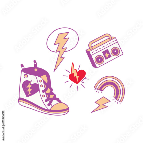 Stylish Shoe with Love and Radio Light material
