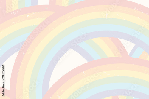 Retro Rainbow Arches with Grunge Texture Overlay vintage
