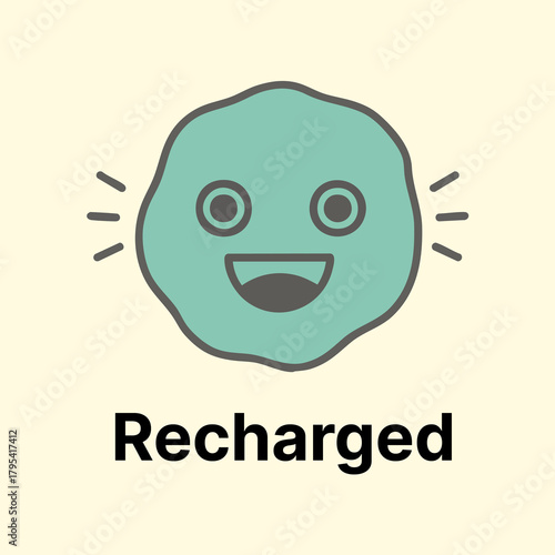 Recharged Emotion Icon for Wellness UI - Energetic Vector