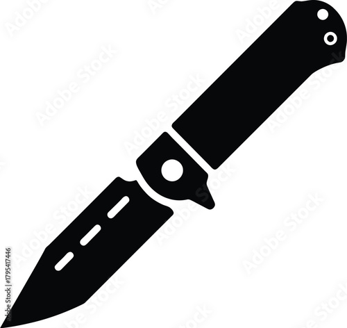 Switchblade folding knife with vented blade for concealed carry and protection banner