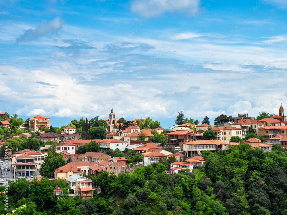 Fototapeta premium skyline of Sighnaghi town on summer morning