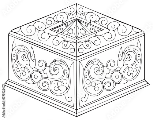 Ornate Decorative Box Intricate Scrollwork Design