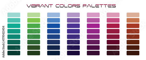 Color palettes vibrant swatches shades scheme guide design inspiration graphic resource artwork collection
