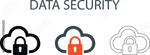 Cloud Data Security and Protection Icons