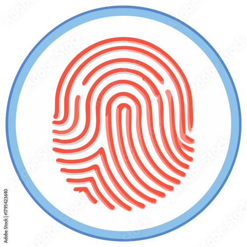Fingerprint scanner icon for biometric security and personal identity verification