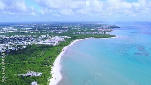 Aerial drone videos of Playa Del Carmen city views