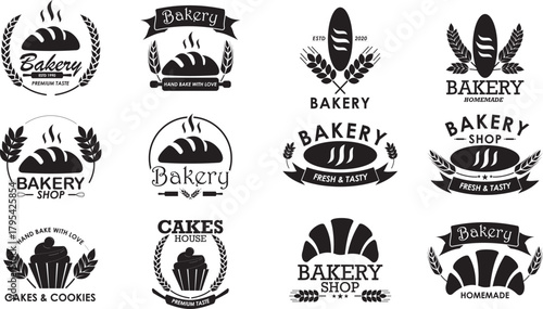 set of vintage labels and icons
