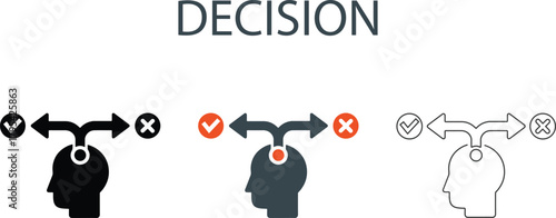 Decision-Making Process and Choice Selection Icon 