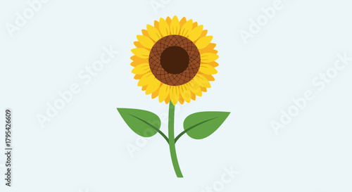 Cheerful Sunflower Illustration on Soft Background for Spring and Summer
