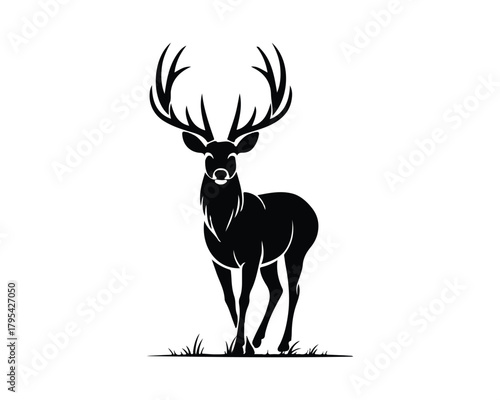 deer large antlers, antler silhouette, deer silhouette, deer illustration set, majestic deer, big antler deer, rustic deer, deer head vector, deer Standing, Jumping, Sitting antlered animal vector