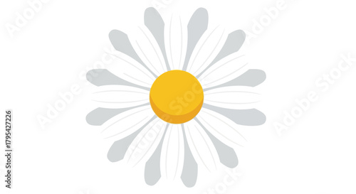 Stylized simplistic illustration of a daisy flower with soft color tone
