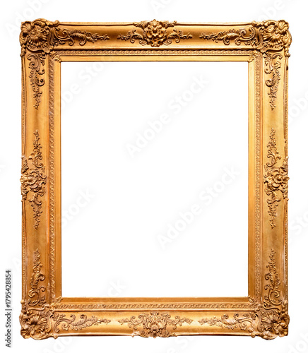 baroque vertical ornamental golden painting frame