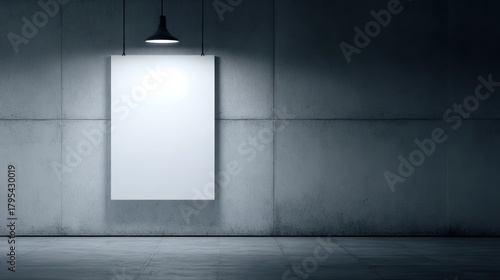 Fototapeta Naklejka Na Ścianę i Meble -  Company wall with empty ad billboard, realistic 3D mockup for marketing presentation