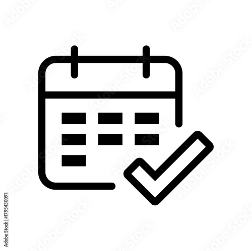 Calendar and Checkmark icon