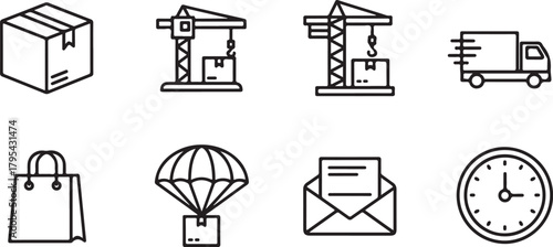 Set of logistics and delivery icons